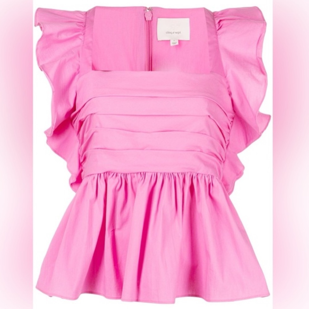 Cinq a sept pink peplum waist top